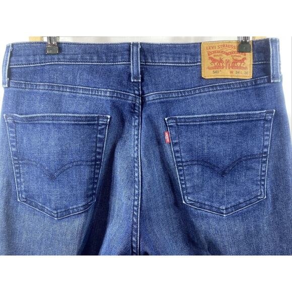 Levi's Premium 541 Athletic Relaxed Leg Dark Wash Men's Jeans Dry Cleaned 34x30 - Picture 7 of 10